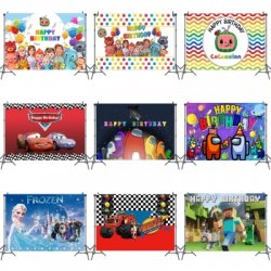 Birthday Party Backdrop Banners Various Themes