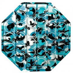 Octagon Blue Camouflage Push Pop It Sensory Fidget Bubble Toy
