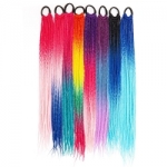 Box Braid Ombre Hair Elastic Ponytail 24" Long Multiple Colours