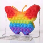 Girls Butterfly Unicorn Pop It Crossbody Handbag Fidget Purse