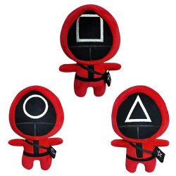 Large Combat Squid Games Villain Red Plush Toy (Set of 3)