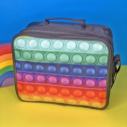 Rainbow Fidget Insulated Lunch Box with Dual Zipper Compartments