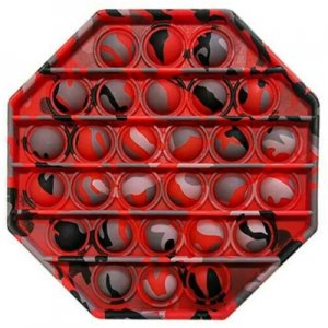 Octagon Red Camouflage Push Pop It Sensory Fidget Bubble Toy