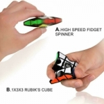 Rubiks Cube Fidget Spinner (1x3x3) Sensory Toy for Kids