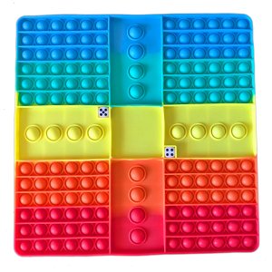 4 Player Game Board Square with Dice Bubble Pop It Fidget Toy