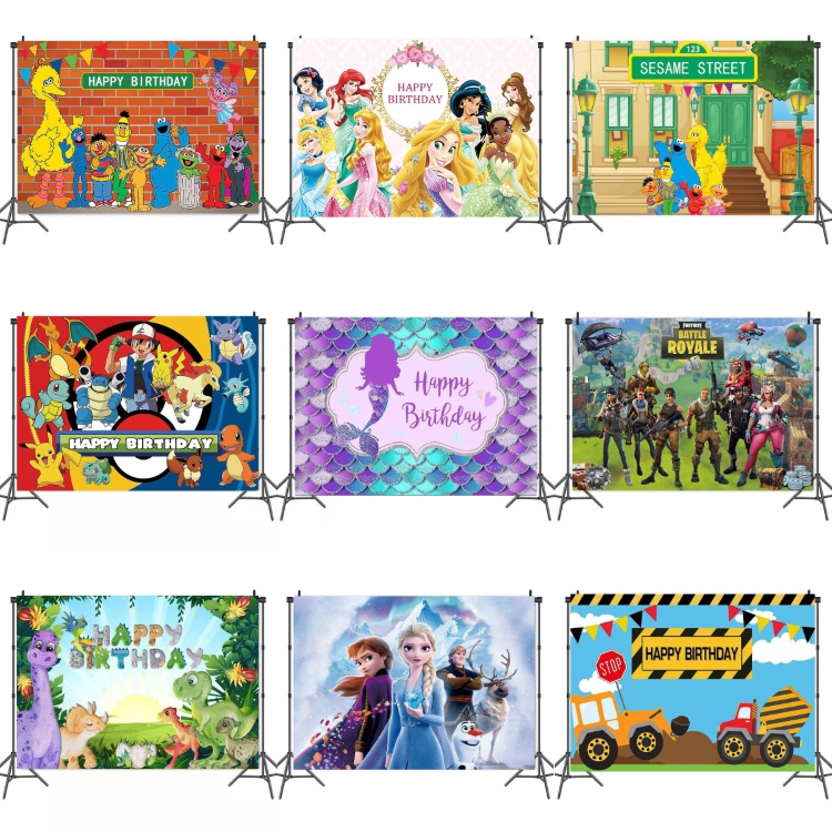 Birthday Party Backdrop Banners Various Themes - Click Image to Close