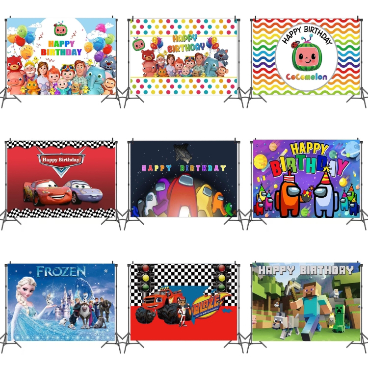Birthday Party Backdrop Banners Various Themes - Click Image to Close