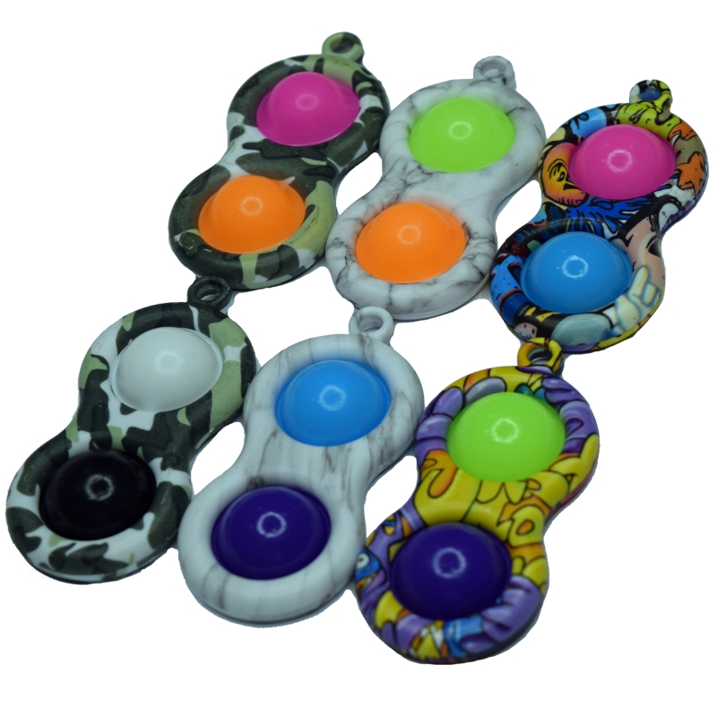 Graffiti Simple Dimple Keyring Push Pop It Fidget Bubble Toy - Click Image to Close