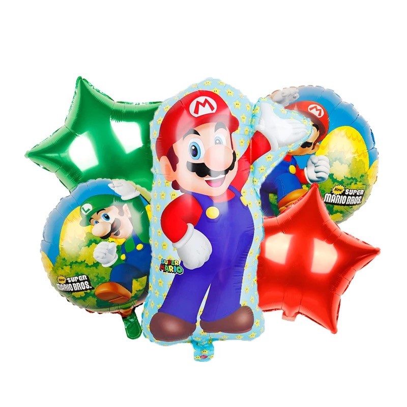 Super Mario Bros Foil Balloons Birthday Party Event Helium - Click Image to Close